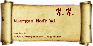 Nyerges Noémi névjegykártya